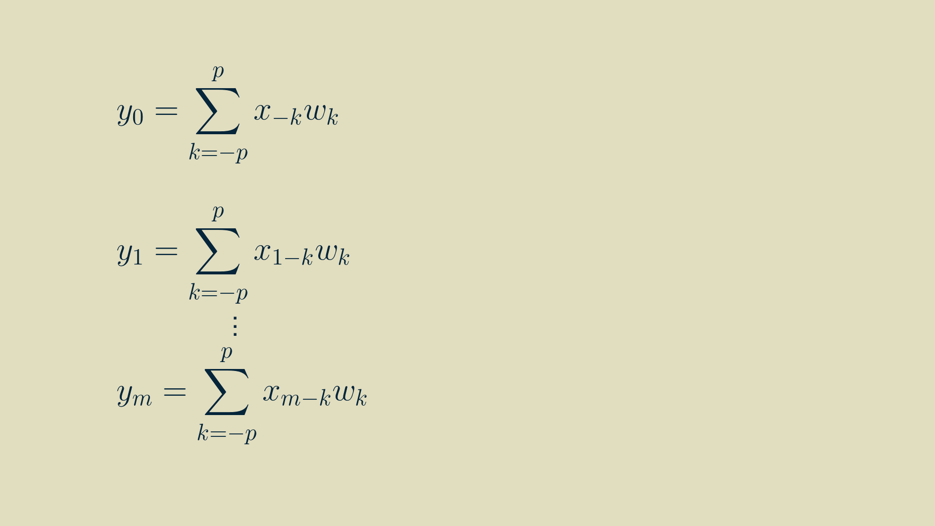 Convolution calculations, with summations