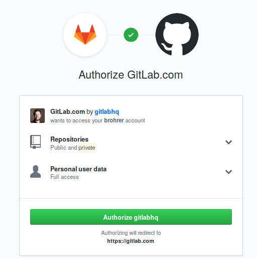 Authorize GitLab from GitHub